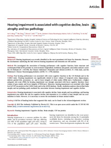 Hearing impairment is associated with cognitive decline, brain